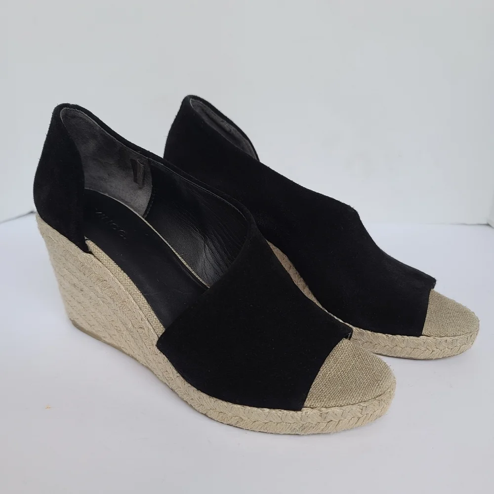 Vince | Sutton Espadrille Wedge Heel Sandal Black